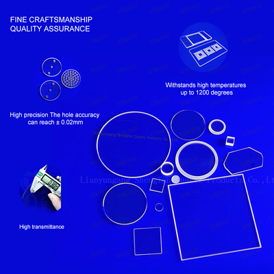 calidad  Customized Square Fused Silica Quartz Glass Plate Clear Quartz Glass Substrate For High Temperature Fábrica