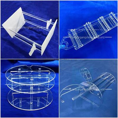 calidad  High Purity SIO2>99.99% Quartz Glass Boat with Good Electrical Insulation and High Transmittance >92% for Semiconductor Applications Fábrica