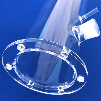 calidad  Customized High temperature resistant 1200 high purity 99.99% Quartz flange Tube Fábrica