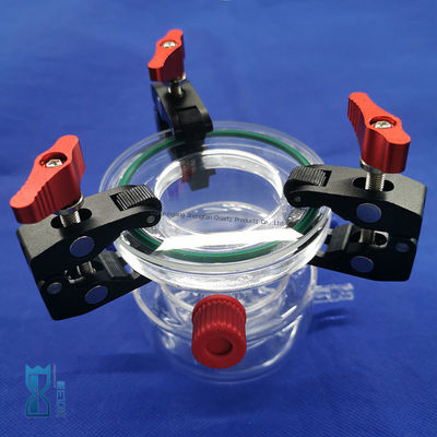Reactor de vidrio de cuarzo transparente para fabricación personalizada para laboratorio