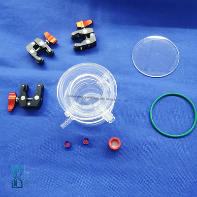 Reactor de vidrio de cuarzo transparente para fabricación personalizada para laboratorio