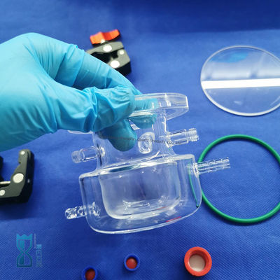 Reactor de vidrio de cuarzo transparente para fabricación personalizada para laboratorio