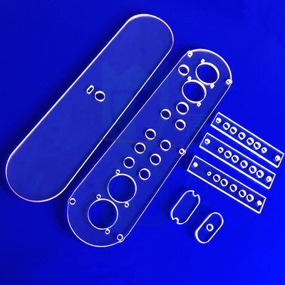 Placa de vidrio de cuarzo resistente al calor de alta pureza con forma ±0.02 mm de tolerancia personalizada para alta temperatura