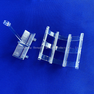 Semiconductor transparente fotovoltaico fundido de silicio barco de cristal de cuarzo portador de obleas