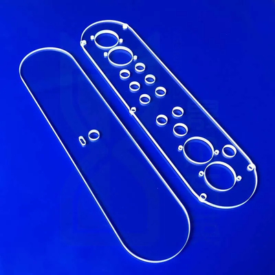 Fabrica de vidrio de cuarzo personalizado con alta transmisión de luz perforado