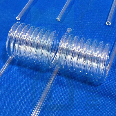 Topo espiral de cuarzo transparente resistente a altas temperaturas