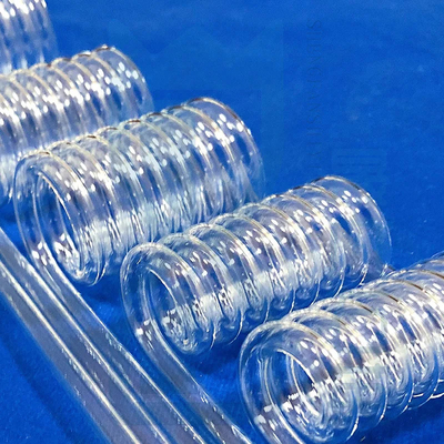Topo espiral de cuarzo transparente resistente a altas temperaturas