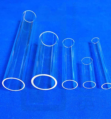 Tubo de vidrio de cuarzo de gran diámetro, resistente a altas temperaturas y hecho a medida