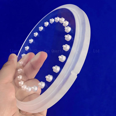 Hoja de paso de cuarzo perforado transparente y resistente a altas temperaturas