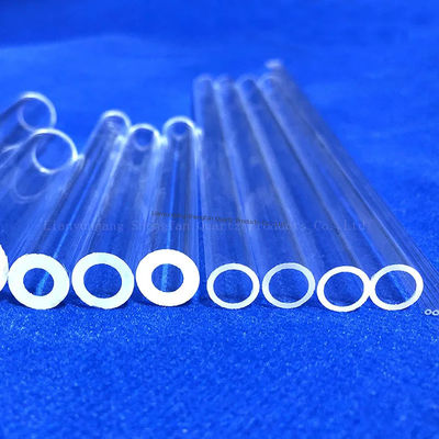 SiO2 de alta pureza 99,99% Tubo de vidrio de cuarzo con punto de recocido de 1180°C y punto de deformación de 1100°C para uso industrial