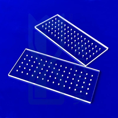 Plata de vidrio de cuarzo fundido perforado de ventana UV de alta pureza y alta temperatura