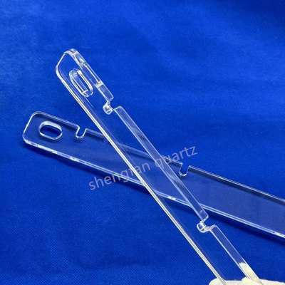 UV personalizado resistente al calor Fusionado de silicio Cuarzo Placa de vidrio Cuarzo claro Substrato de vidrio Placa de cuarzo perforada