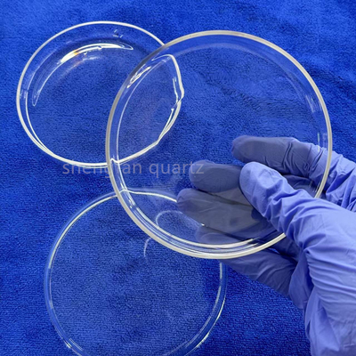 Fabrica de laboratorio a medida redondo transparente resistente a la corrosión cristal de cuarzo placa de Petri