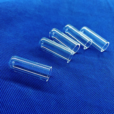 Venta al por mayor Resistencia a altas temperaturas tubo de prueba de cristal de cuarzo personalizado de un extremo sellado fondo redondo o fondo plano