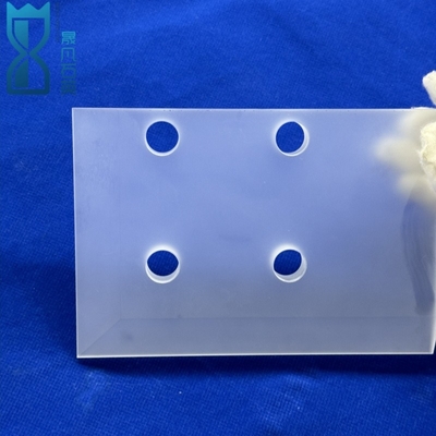 Placa de vidrio redonda con forma de hielo a medida Placa de cuarzo con disco perforado con láser