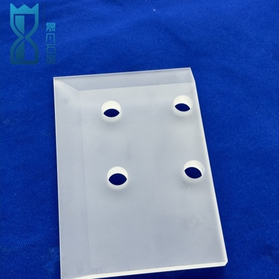 Placa de vidrio redonda con forma de hielo a medida Placa de cuarzo con disco perforado con láser