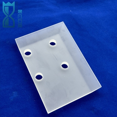 Placa de vidrio redonda con forma de hielo a medida Placa de cuarzo con disco perforado con láser