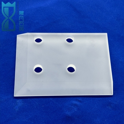 Placa de vidrio redonda con forma de hielo a medida Placa de cuarzo con disco perforado con láser