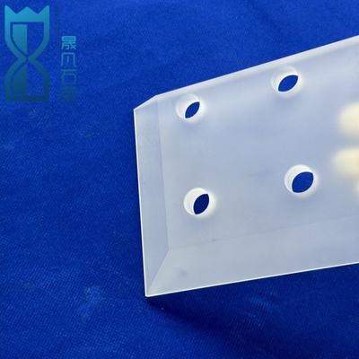 Placa de vidrio redonda con forma de hielo a medida Placa de cuarzo con disco perforado con láser