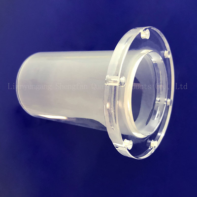 Fabrica de alta temperatura sellada por encargo con brida de cuarzo perforada con tubo de cristal de cuarzo