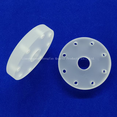 Fabrica de alta temperatura sellada por encargo con brida de cuarzo perforada con tubo de cristal de cuarzo