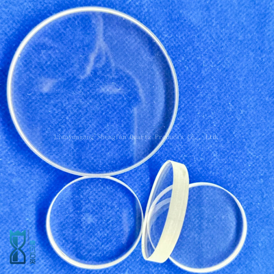 Placa de cuarzo circular a medida Hoja de vidrio transparente Resistente a altas temperaturas