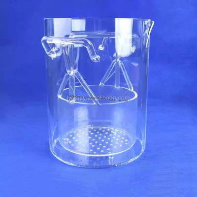 Vaso de vidrio de cuarzo transparente resistente a la corrosión a alta temperatura con densidad de 2,2 g/cm3 para uso industrial