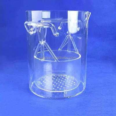 Copo de cristal de cuarzo transparente resistente a altas temperaturas y a la corrosión fabricado en fábrica