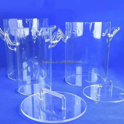 Vaso de vidrio de cuarzo transparente resistente a la corrosión a alta temperatura con densidad de 2,2 g/cm3 para uso industrial