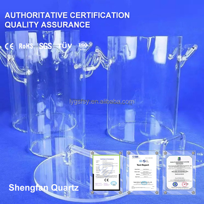 Vaso de vidrio de cuarzo transparente resistente a la corrosión a alta temperatura con densidad de 2,2 g/cm3 para uso industrial