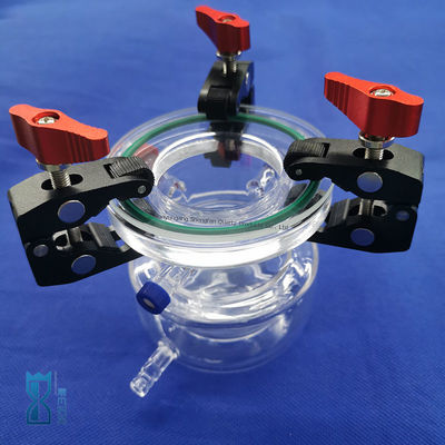 Reactor de cuarzo de doble capa altamente transparente y resistente a la corrosión personalizado para material de vidrio de laboratorio científico