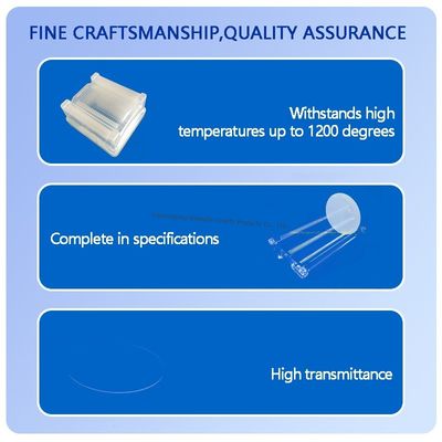 Placa de vidrio de cuarzo de alta transparencia 99.99% de pureza con temperatura de trabajo de 1100℃
