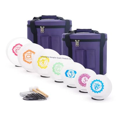 Cuenco de canto de cristal personalizable de 6 a 12 pulgadas con mazo gratis y anillos O para curación de chakras