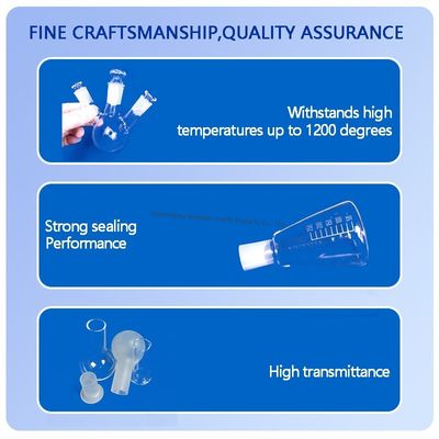 China suministra matraces de vidrio de cuarzo de alta calidad con 3 cuellos para uso en laboratorio
