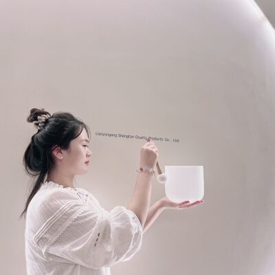 Cuenco de canto de cristal personalizable de 6 a 12 pulgadas con mazo gratis y anillos O para curación de chakras