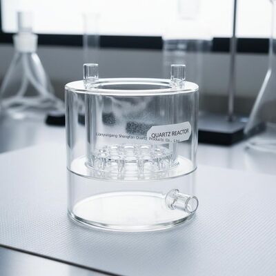 Reactor de cuarzo de doble capa altamente transparente y resistente a la corrosión personalizado para material de vidrio de laboratorio científico