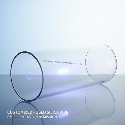 Tubo de silicio fundido de gran diámetro semiconductor de cristal de cuarzo excelente transmisión UV