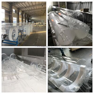 Tubo de vidrio de cuarzo transparente de alta pureza SiO2>99.99% con protección UV y transmitancia de luz >92%