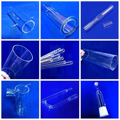 Tubos de vidrio de cuarzo de silicio fundido con temperatura de trabajo de 1100 °C, pureza de 99,99% SiO2 y alta transmisión de luz