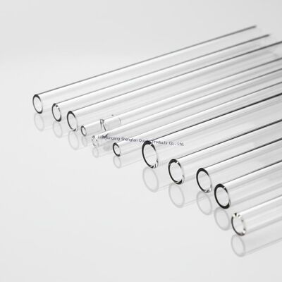 Tubo de vidrio de cuarzo transparente térmicamente estable sin burbujas de aire y alta transmitancia de luz