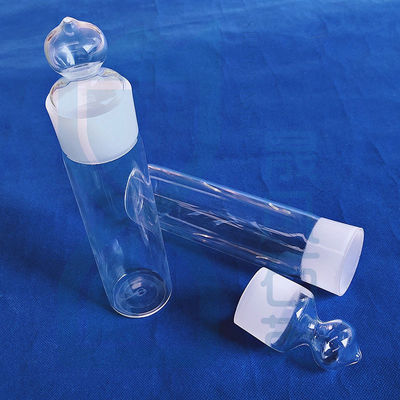Botella de reactivo de laboratorio transparente Reactor de condensador Refrigeración por agua Vidrio de cuarzo