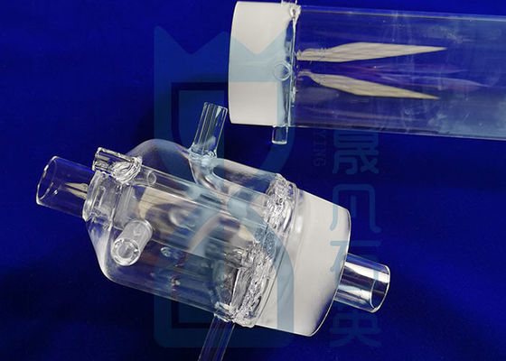 Cristalería de laboratorio fundida de ciencia del tubo de cristal de cuarzo del silicio de la capa doble