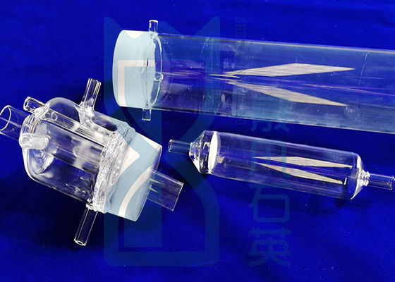 Cristalería de laboratorio fundida de ciencia del tubo de cristal de cuarzo del silicio de la capa doble