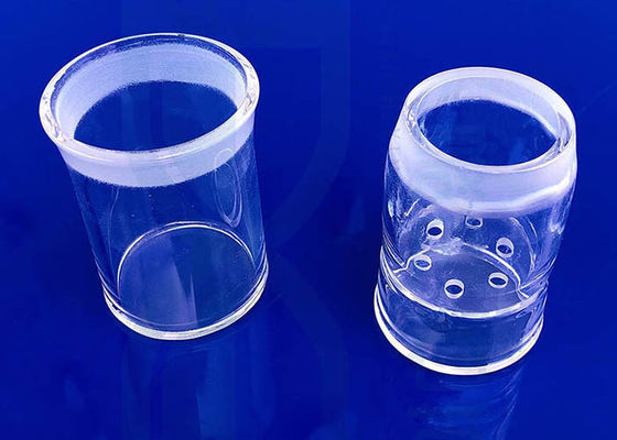 Cristalería de laboratorio de ciencia del cuarzo 2.2g/Cm3 de la pureza elevada con la boca de pulido y el tapón de pulido