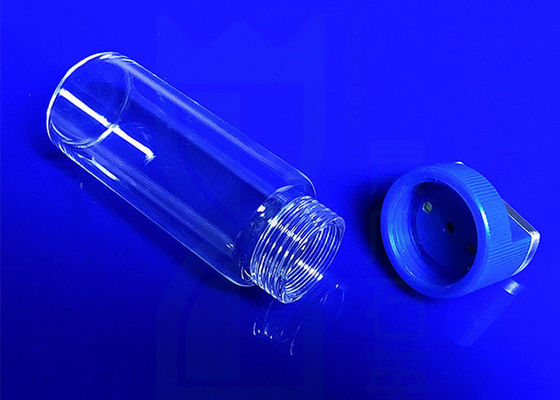 Material no tóxico de poca potencia de la botella de reactivo de laboratorio acanalado doble