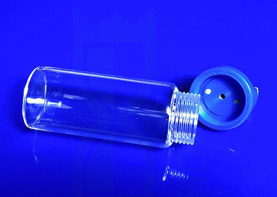 Material no tóxico de poca potencia de la botella de reactivo de laboratorio acanalado doble