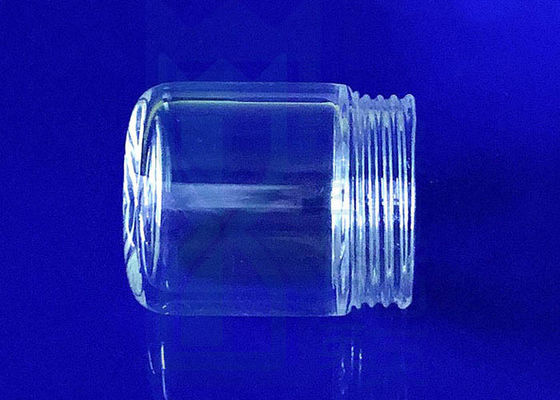 Modifique la parte inferior plana clara de la botella para requisitos particulares de vidrio de cuarzo 2.2g/Cm3 con la boca de la rosca de tornillo
