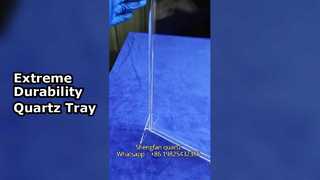 Bandeja de vidrio de cuarzo resistente a altas temperaturas y a la corrosión.